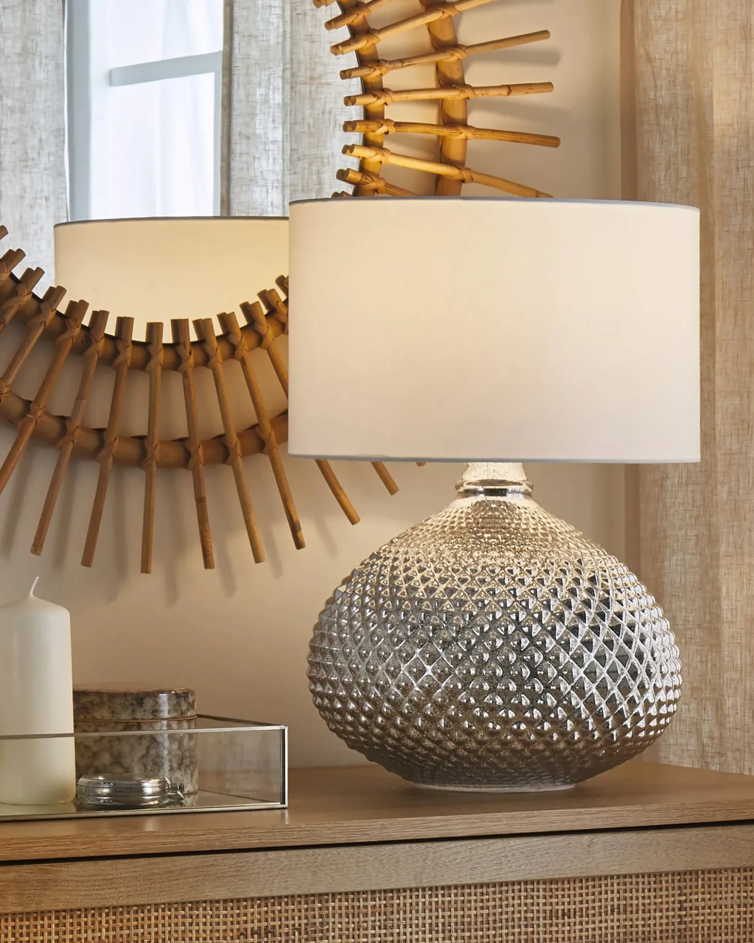 Lampada da tavolo MADON Vetro Argento