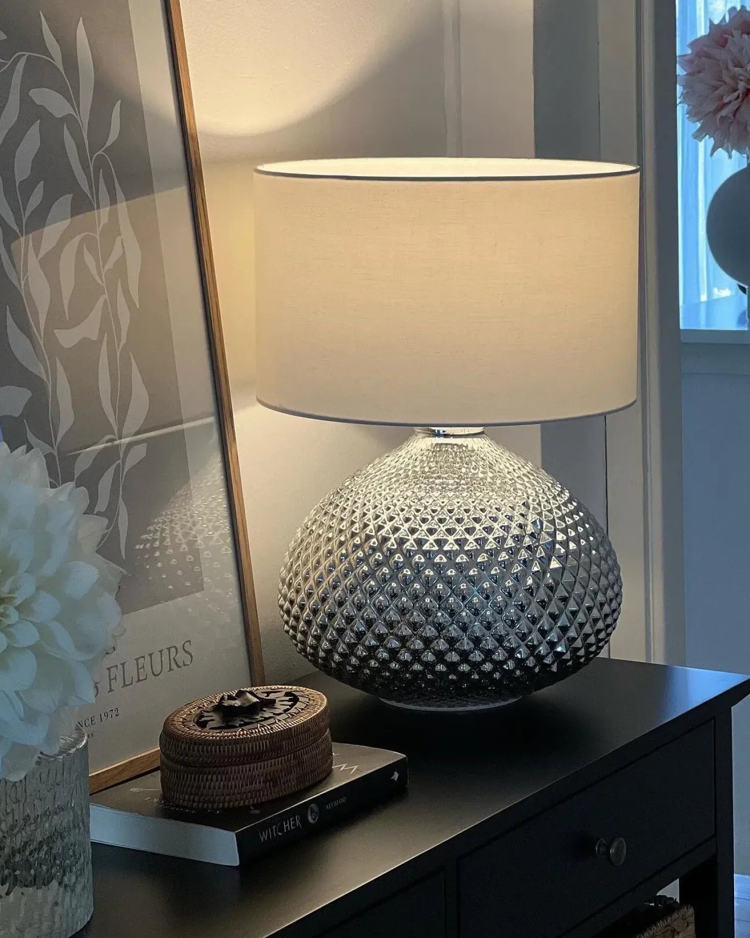 Lampada da tavolo MADON Vetro Argento