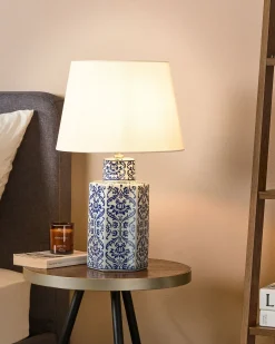 Lampada da tavolo MARCELIN Porcellana Bianco/Blu