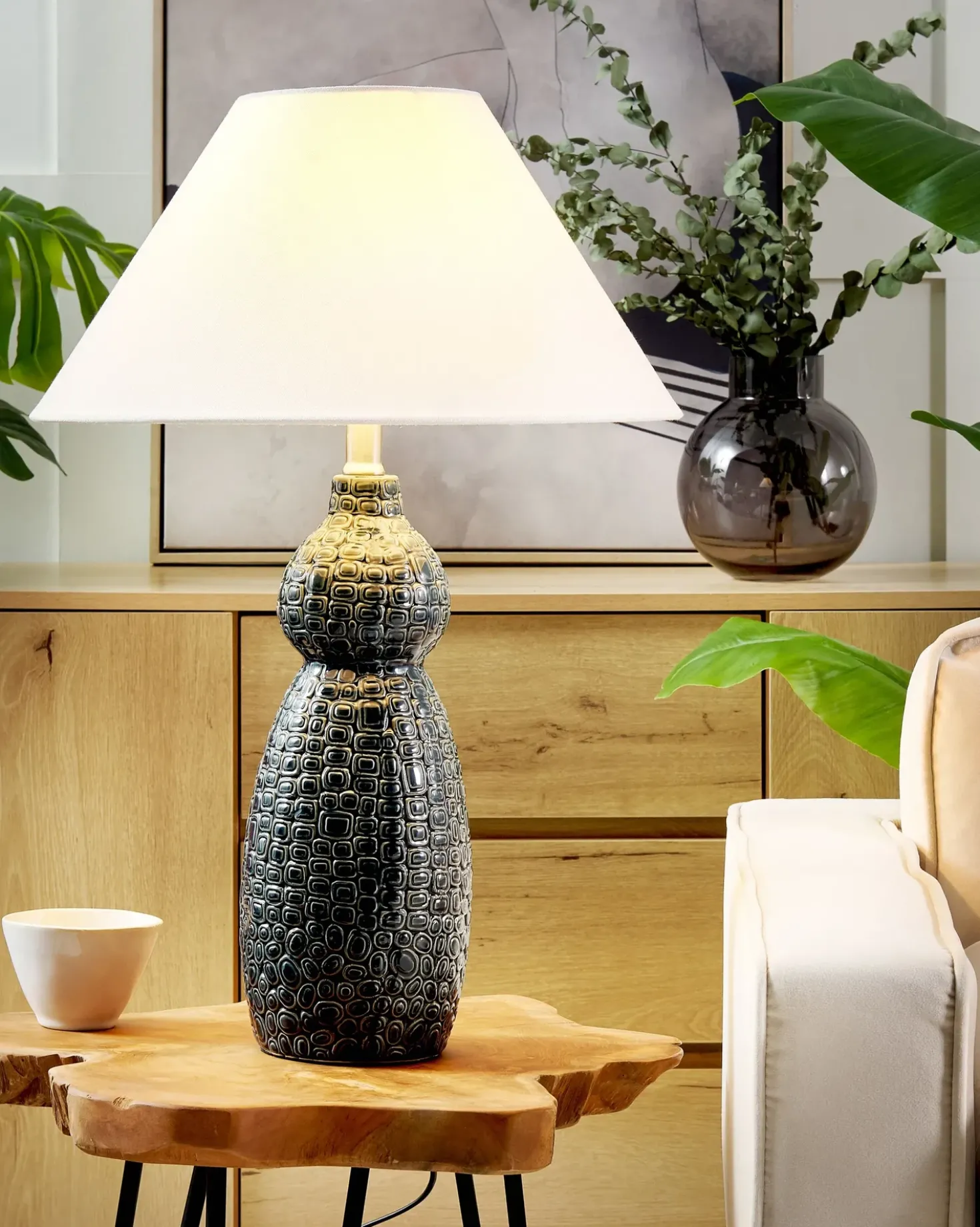 Lampada da tavolo MATINA Ceramica Bianco