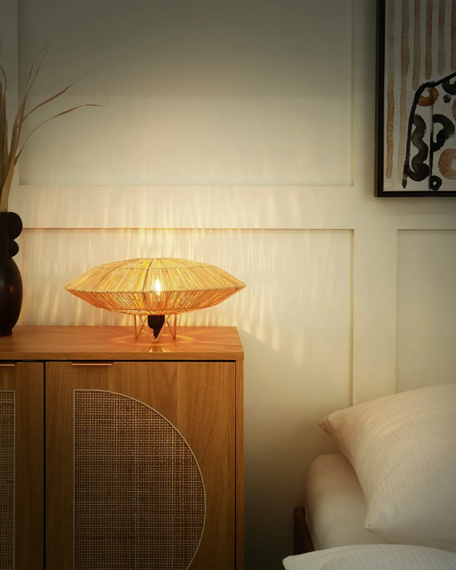 Lampada da tavolo MENTIRI Vimini Naturale