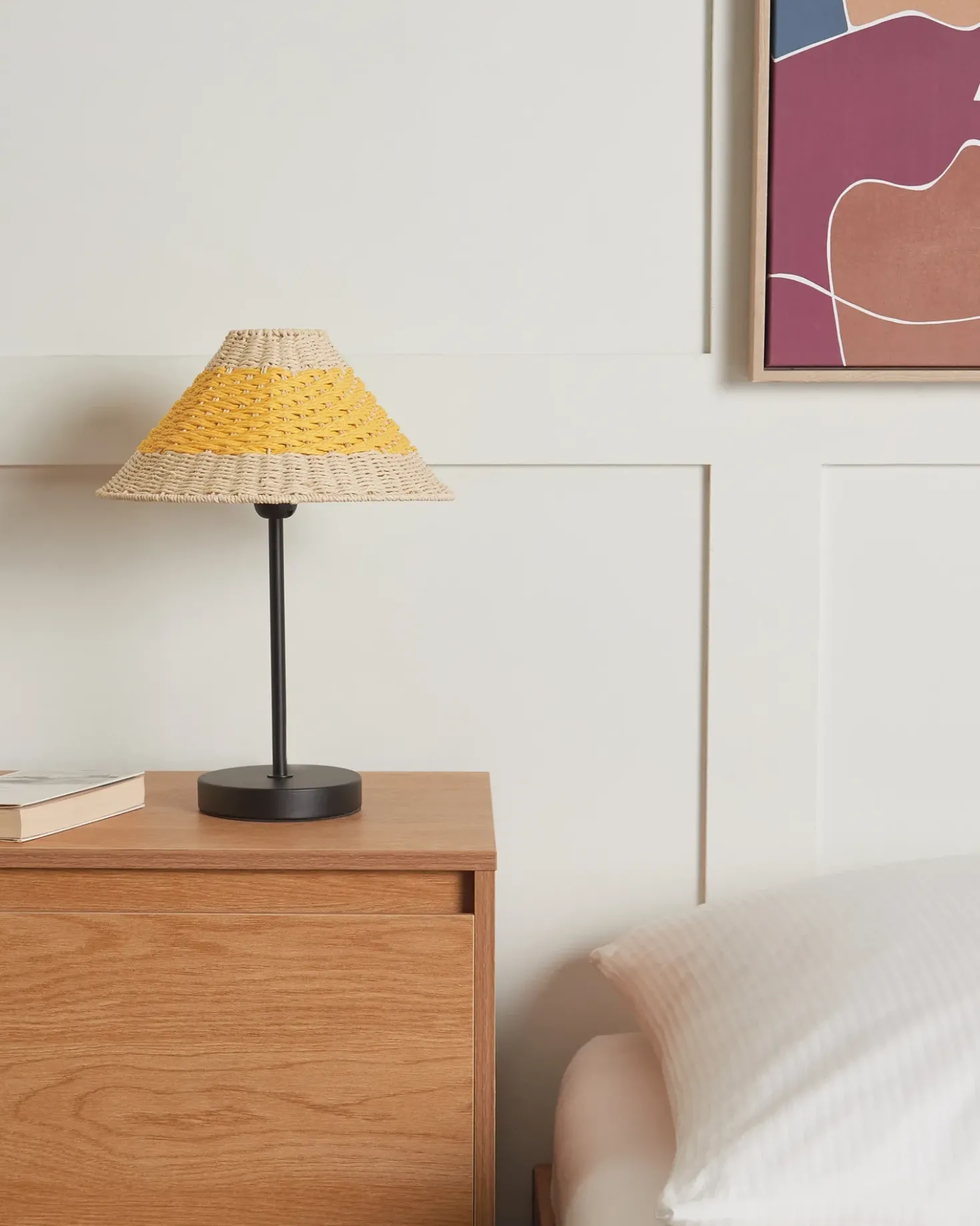 Lampada da tavolo MOMBA Corda di carta Giallo