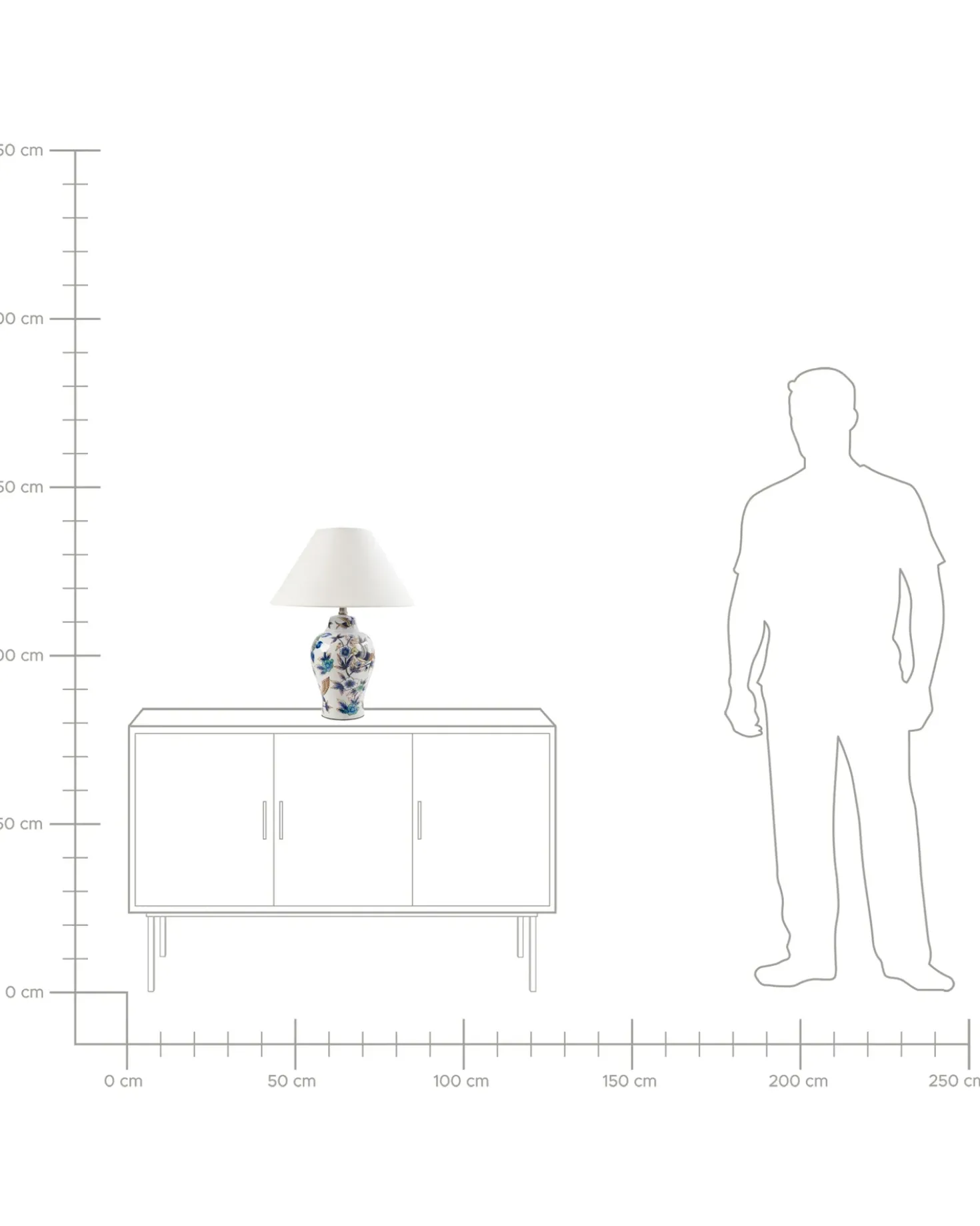 Lampada da tavolo MORACA Porcellana Bianco/Blu