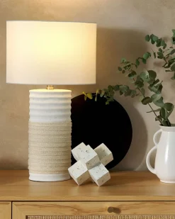 Lampada da tavolo NAVIA Porcellana Beige chiaro