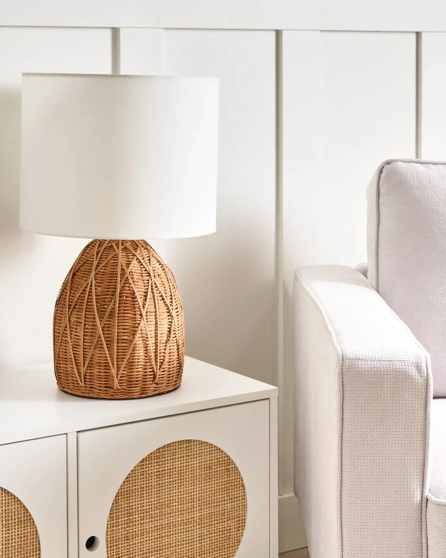 Lampada da tavolo NILWALA Rattan Naturale