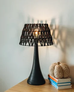 Lampada da tavolo PELLEJAS Legno di mango Nero