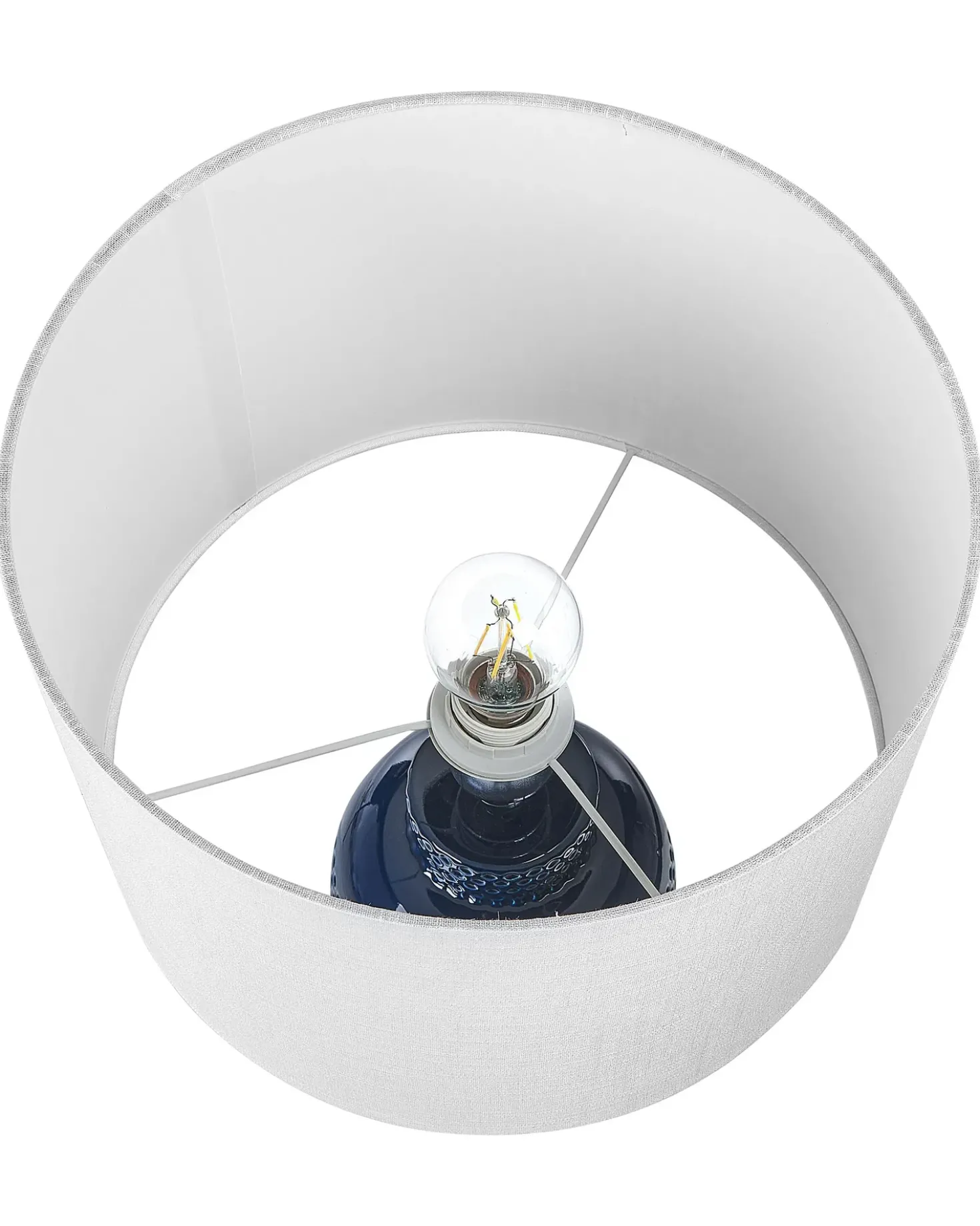 Lampada da tavolo PERLIS Ceramica Blu marino