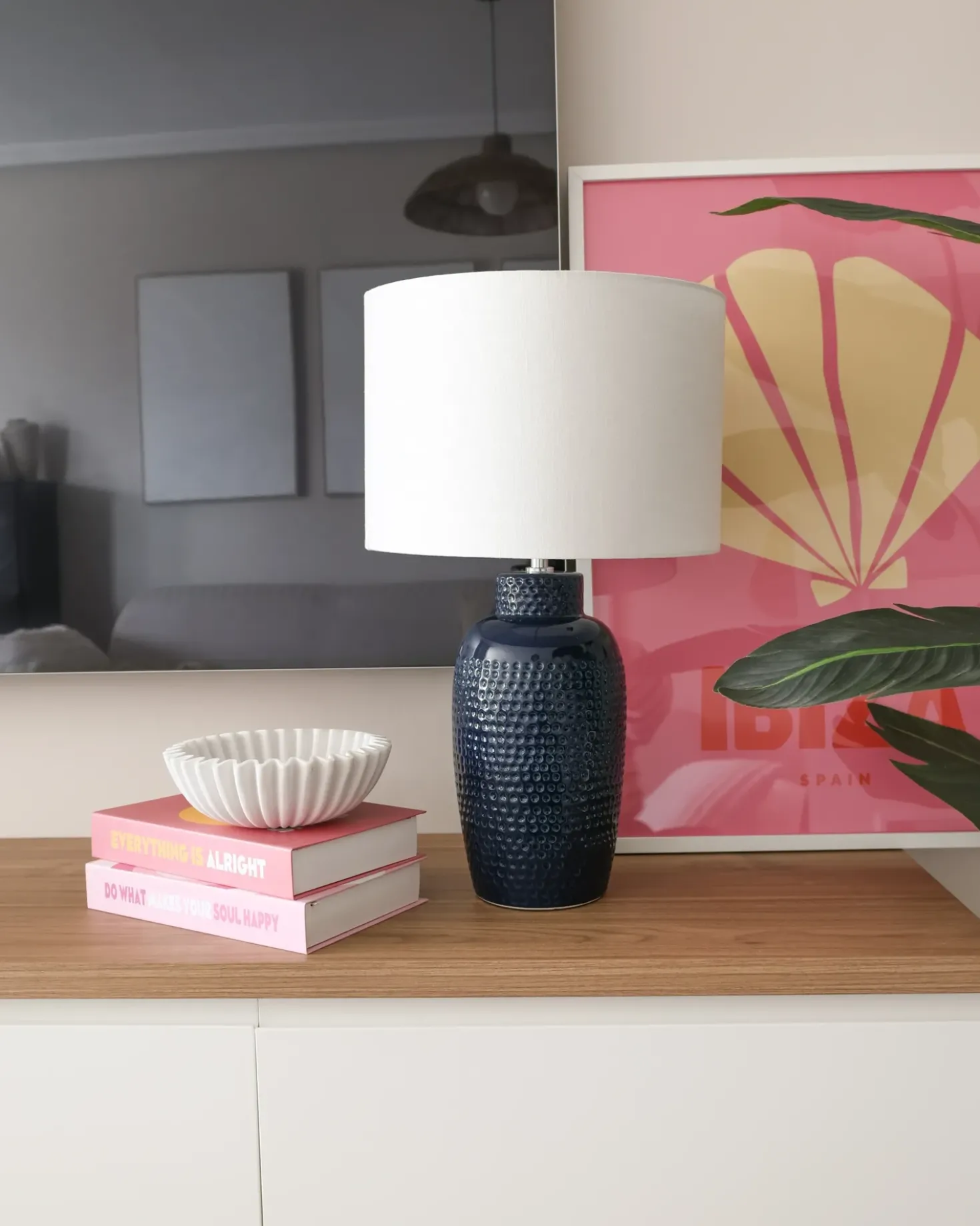 Lampada da tavolo PERLIS Ceramica Blu marino