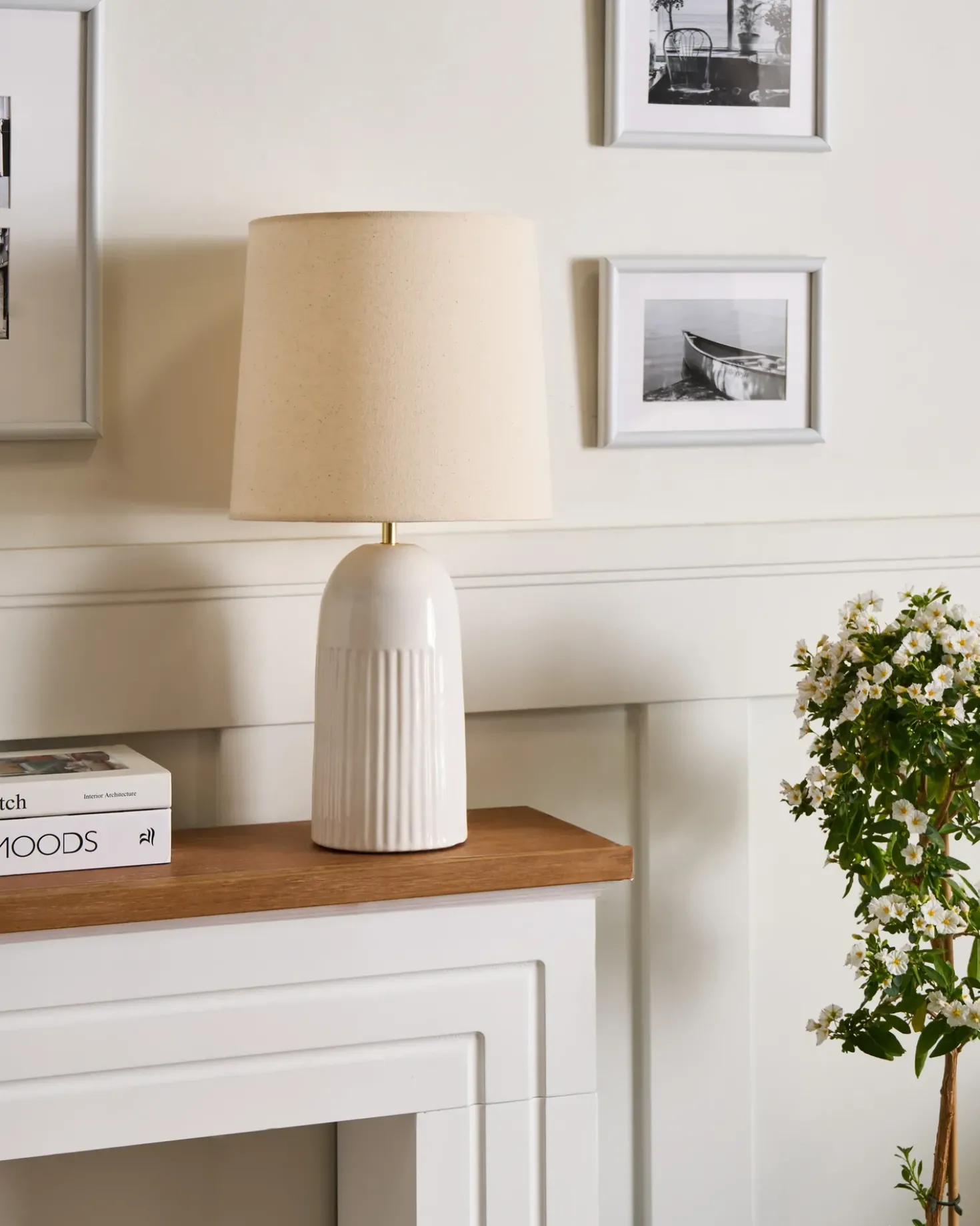 Lampada da tavolo SALIENTE Ceramica Bianco sporco