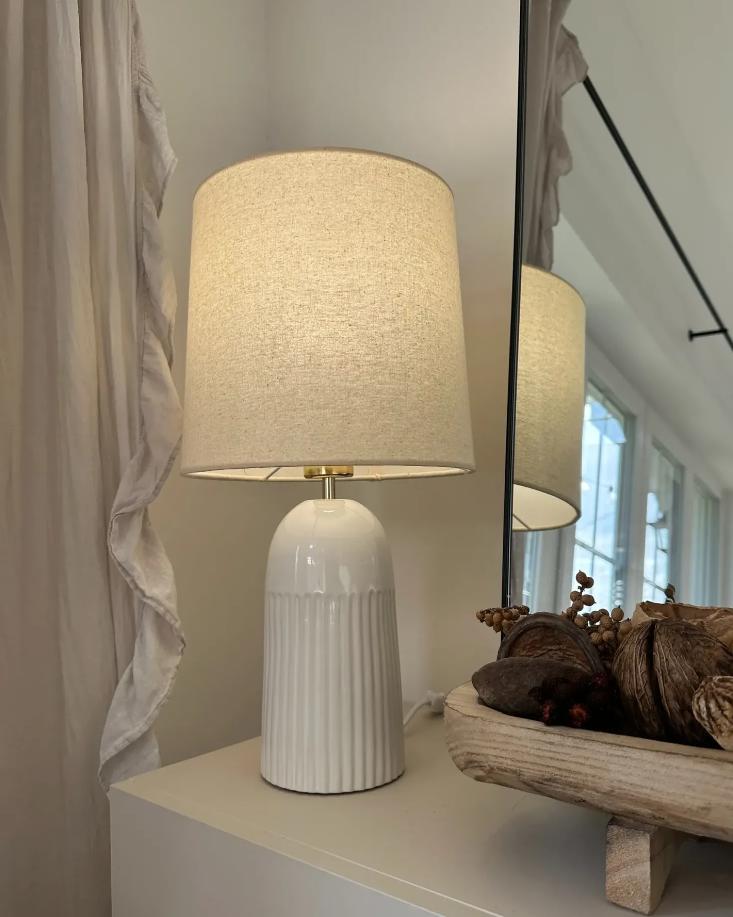 Lampada da tavolo SALIENTE Ceramica Bianco sporco