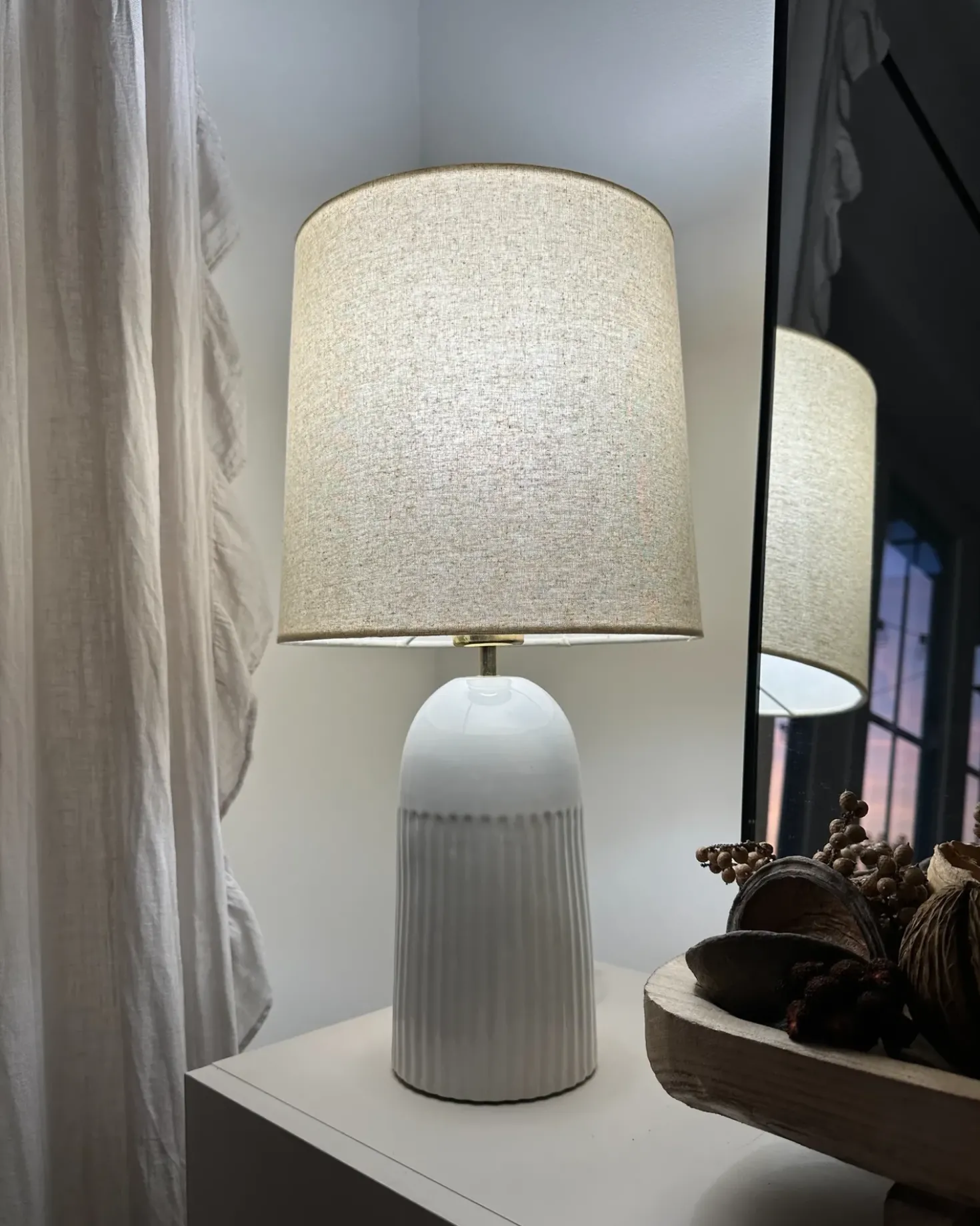 Lampada da tavolo SALIENTE Ceramica Bianco sporco