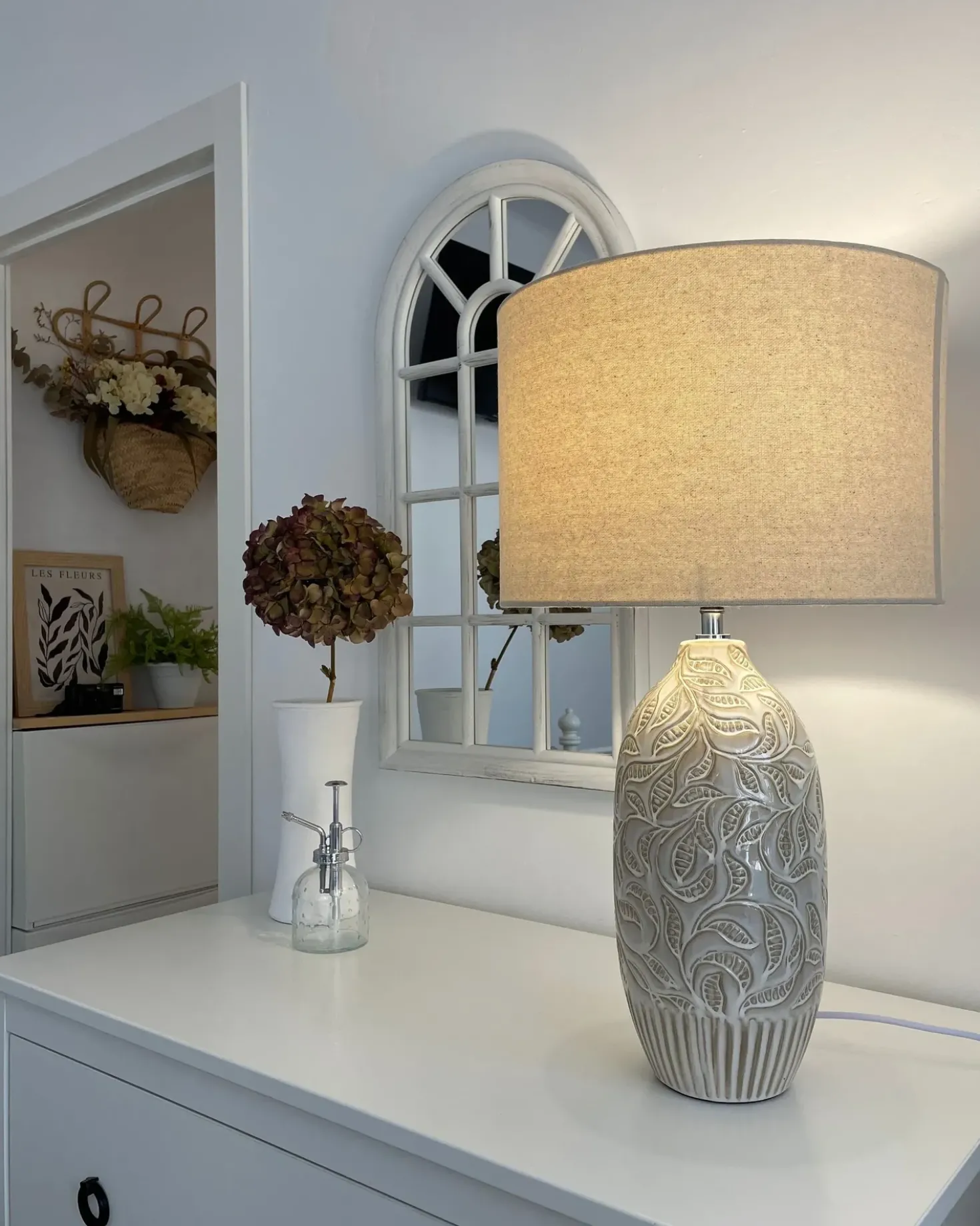 Lampada da tavolo SALZA Ceramica Beige