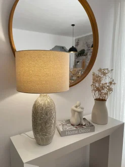 Lampada da tavolo SALZA Ceramica Beige