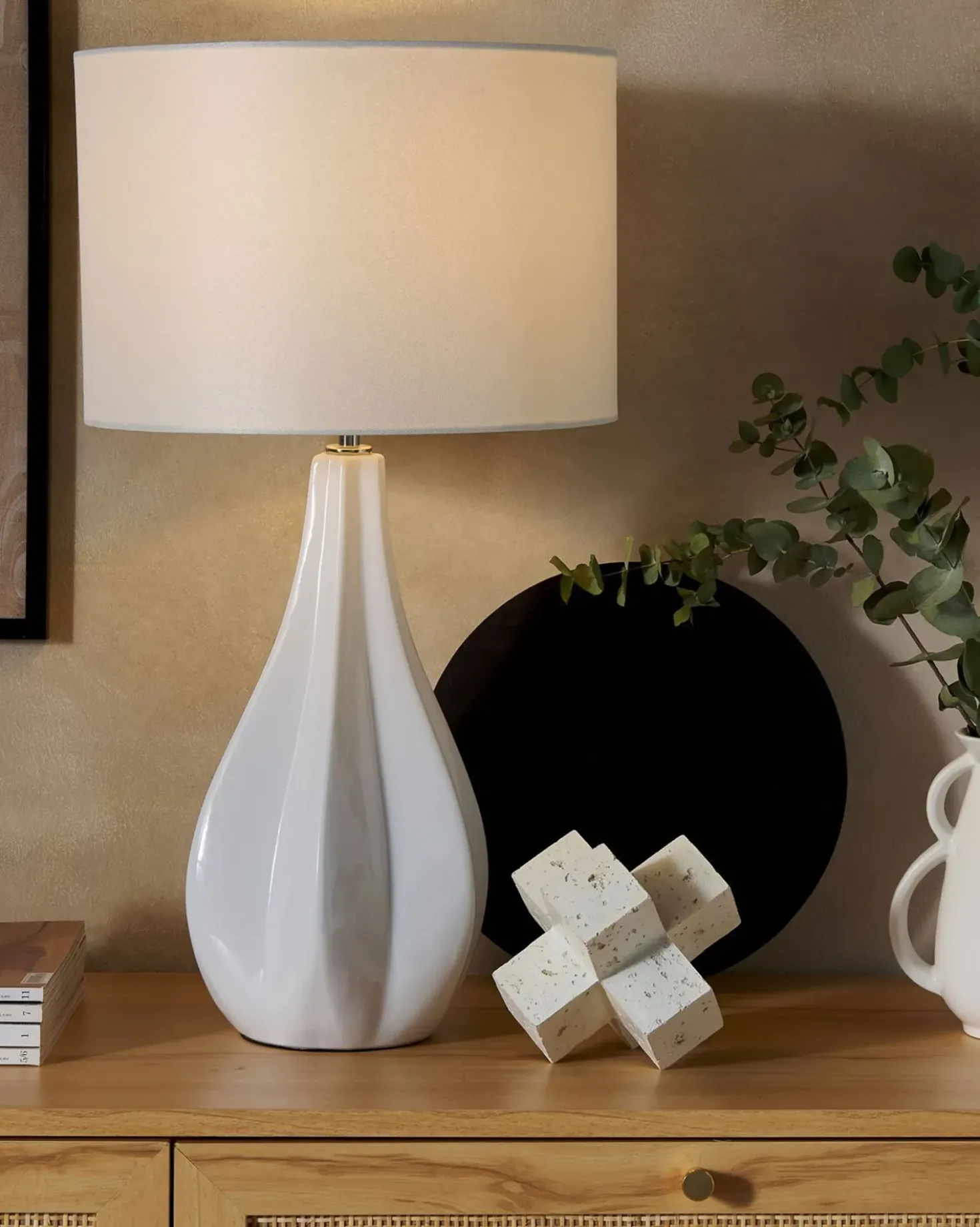 Lampada da tavolo SANTEE Porcellana Bianco sporco