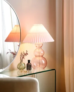Lampada da tavolo SENGWA Vetro Rosa
