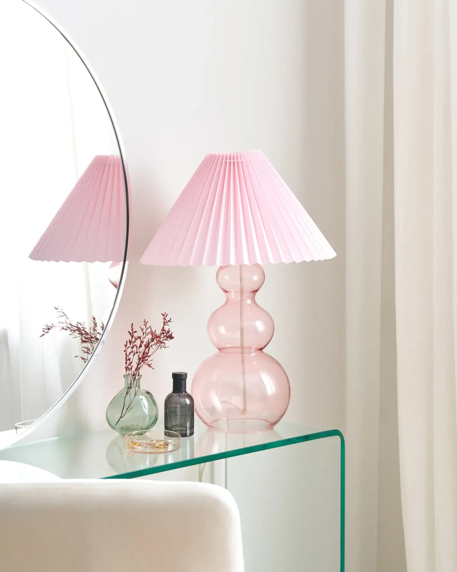 Lampada da tavolo SENGWA Vetro Rosa