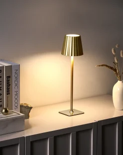 Lampada da tavolo senza fili a LED ABARO con dimmer Metallo Oro