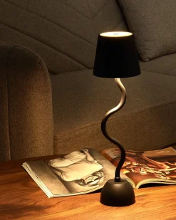 Lampada da tavolo senza fili a LED VOUGA con dimmer Metallo Nero