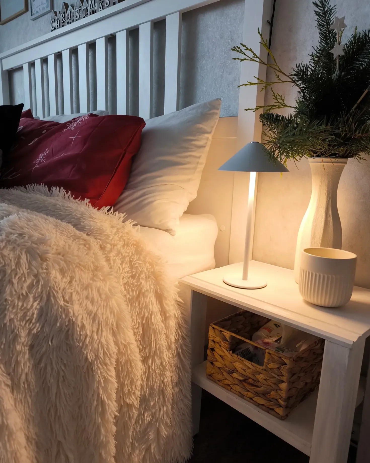 Lampada da tavolo senza fili a LED FRANCOLI con dimmer Metallo Bianco