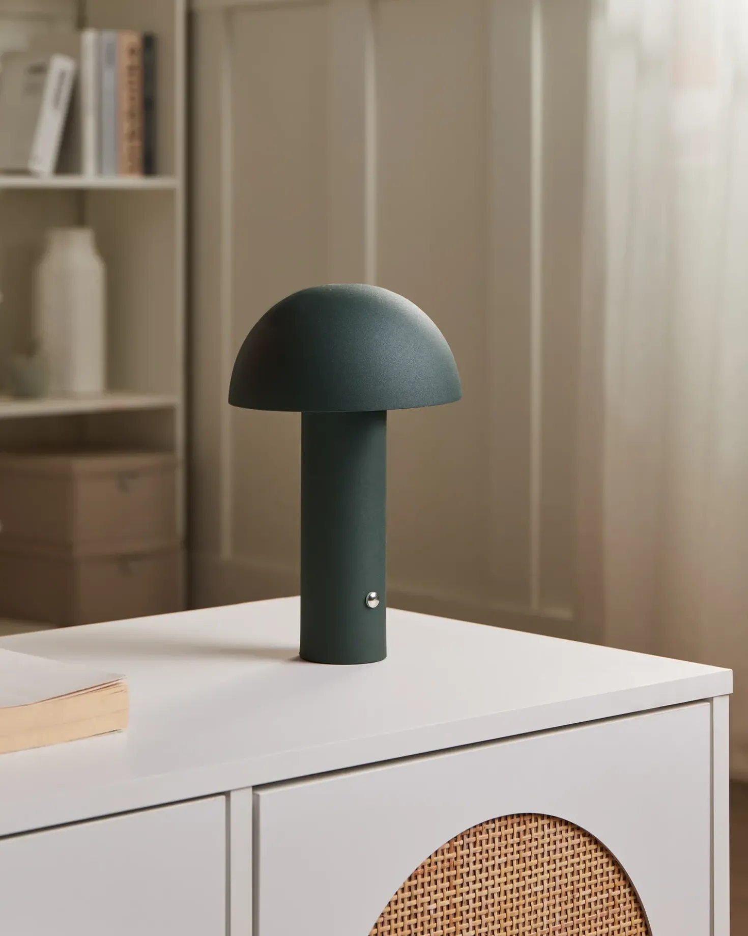 Lampada da tavolo senza fili a LED BOJO con dimmer Metallo Verde scuro