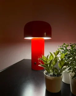 Lampada da tavolo senza fili a LED BESOS con dimmer Metallo Rosso