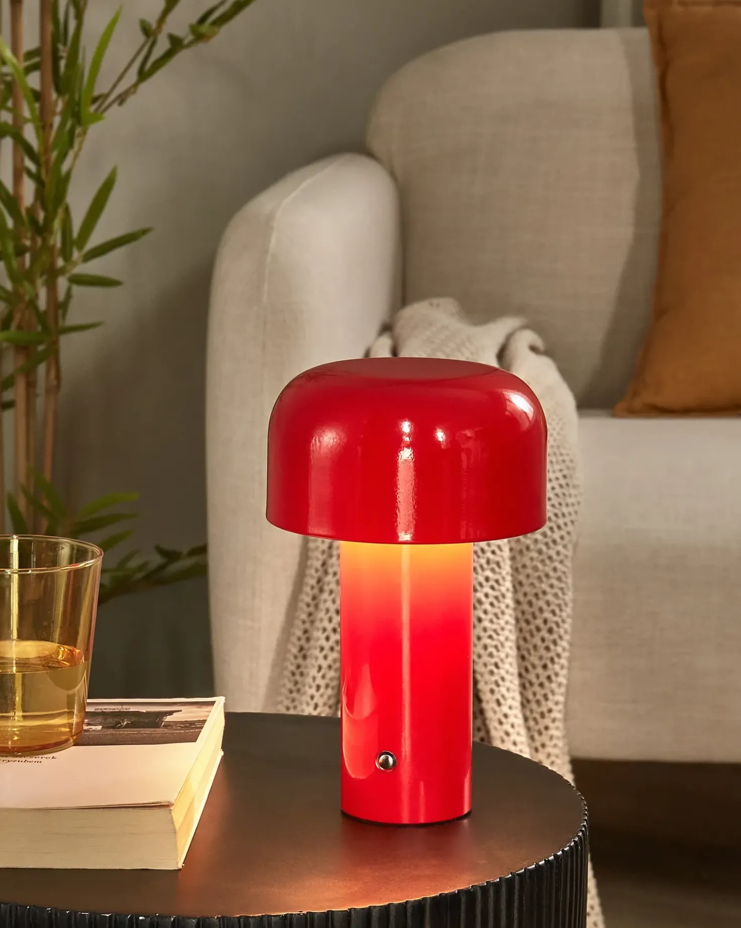 Lampada da tavolo senza fili a LED BESOS con dimmer Metallo Rosso