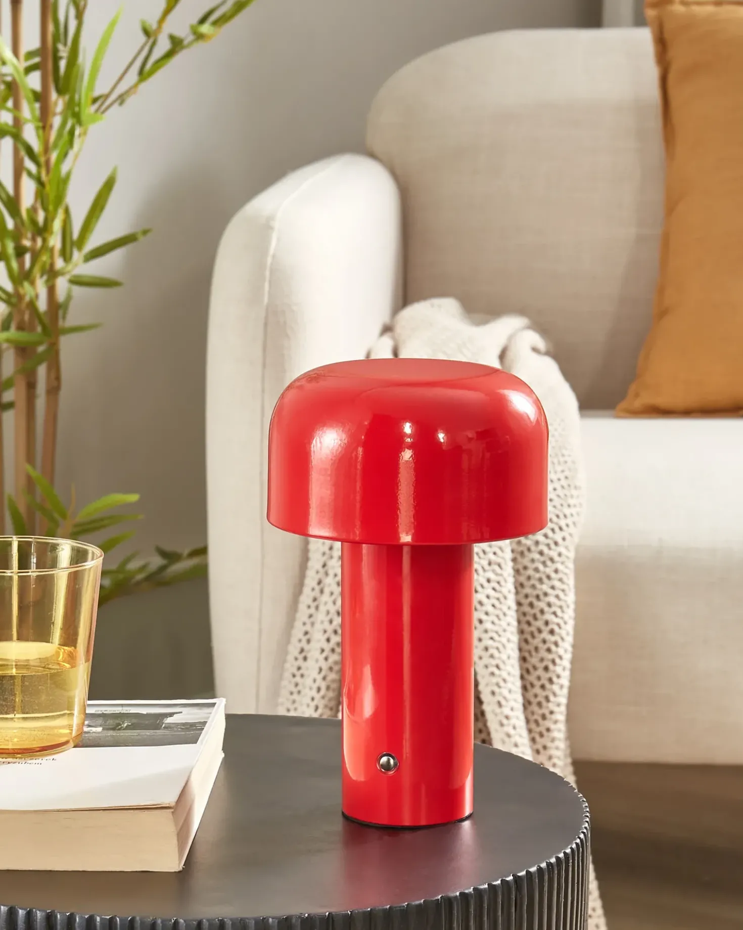 Lampada da tavolo senza fili a LED BESOS con dimmer Metallo Rosso