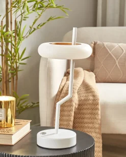 Lampada da tavolo senza fili a LED ALVIELA con dimmer Metallo Bianco