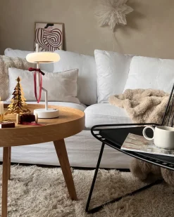 Lampada da tavolo senza fili a LED ALVIELA con dimmer Metallo Bianco