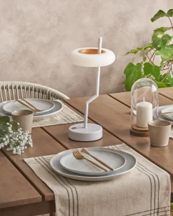 Lampada da tavolo senza fili a LED ALVIELA con dimmer Metallo Bianco