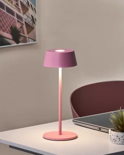 Lampada da tavolo senza fili a LED GUDER con dimmer Metallo Rosa