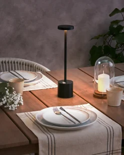Lampada da tavolo senza fili a LED LIZANDRO con dimmer Metallo Nero