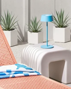 Lampada da tavolo senza fili a LED GUDER con dimmer Metallo Blu