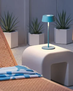 Lampada da tavolo senza fili a LED GUDER con dimmer Metallo Blu