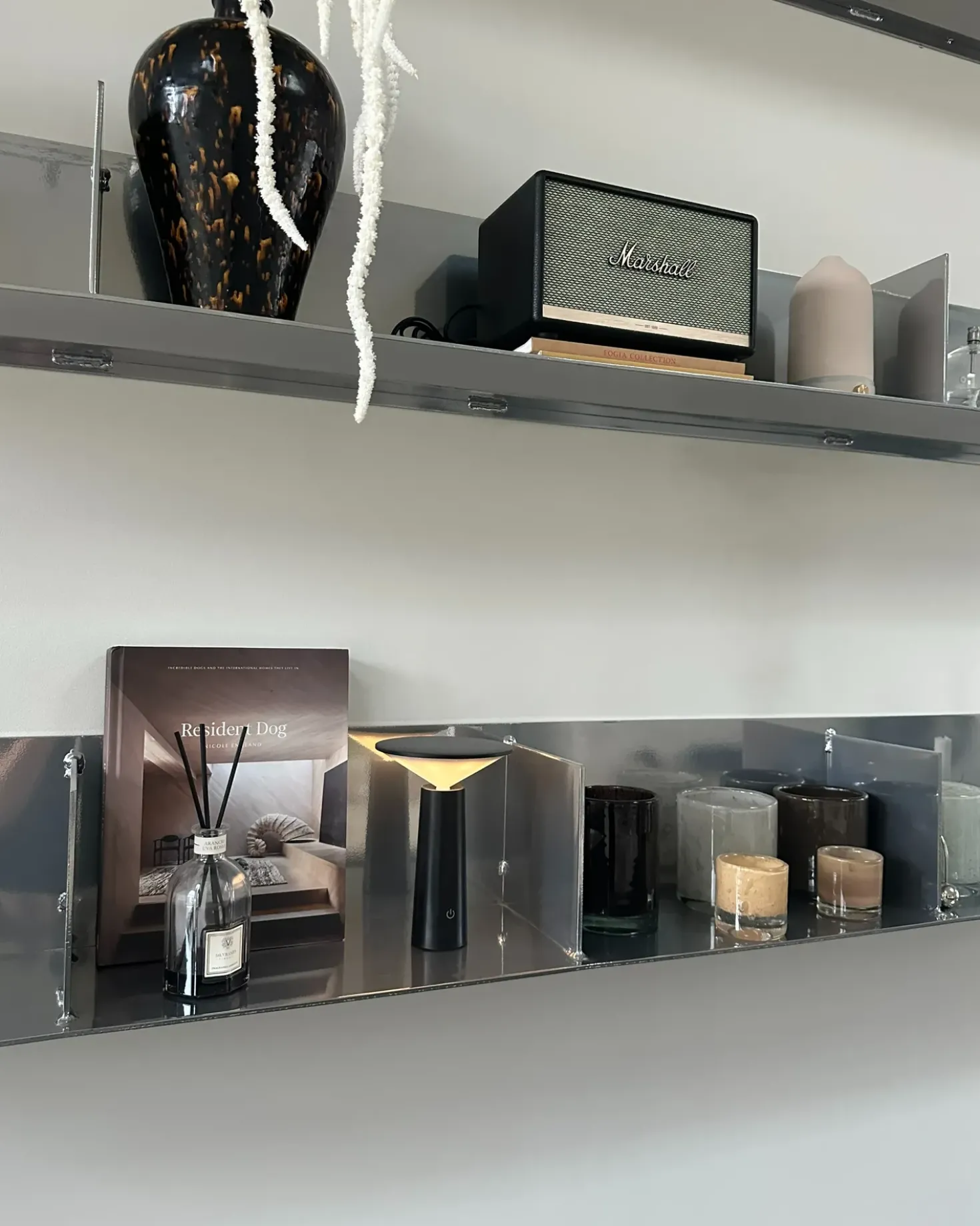 Lampada da tavolo senza fili a LED LEVIRA con dimmer Metallo Nero