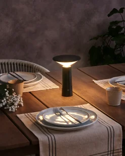 Lampada da tavolo senza fili a LED LEVIRA con dimmer Metallo Nero