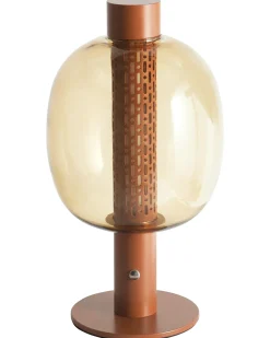 Lampada da tavolo senza fili a LED PULANGI con dimmer Metallo Marrone