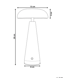 Lampada da tavolo senza fili a LED BOCONO con dimmer Metallo Bianco