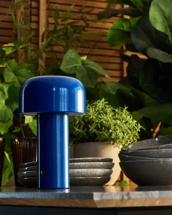 Lampada da tavolo senza fili a LED BESOS con dimmer Metallo Blu
