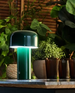Lampada da tavolo senza fili a LED BESOS con dimmer Metallo Verde