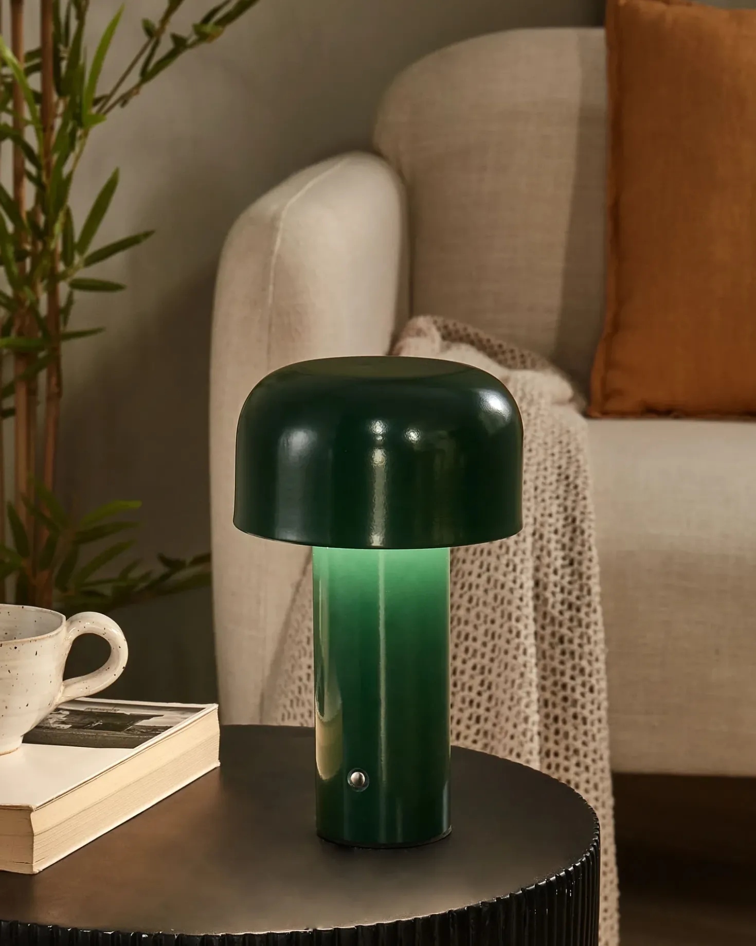 Lampada da tavolo senza fili a LED BESOS con dimmer Metallo Verde