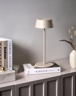 Lampada da tavolo senza fili a LED GUDER con dimmer Metallo Beige