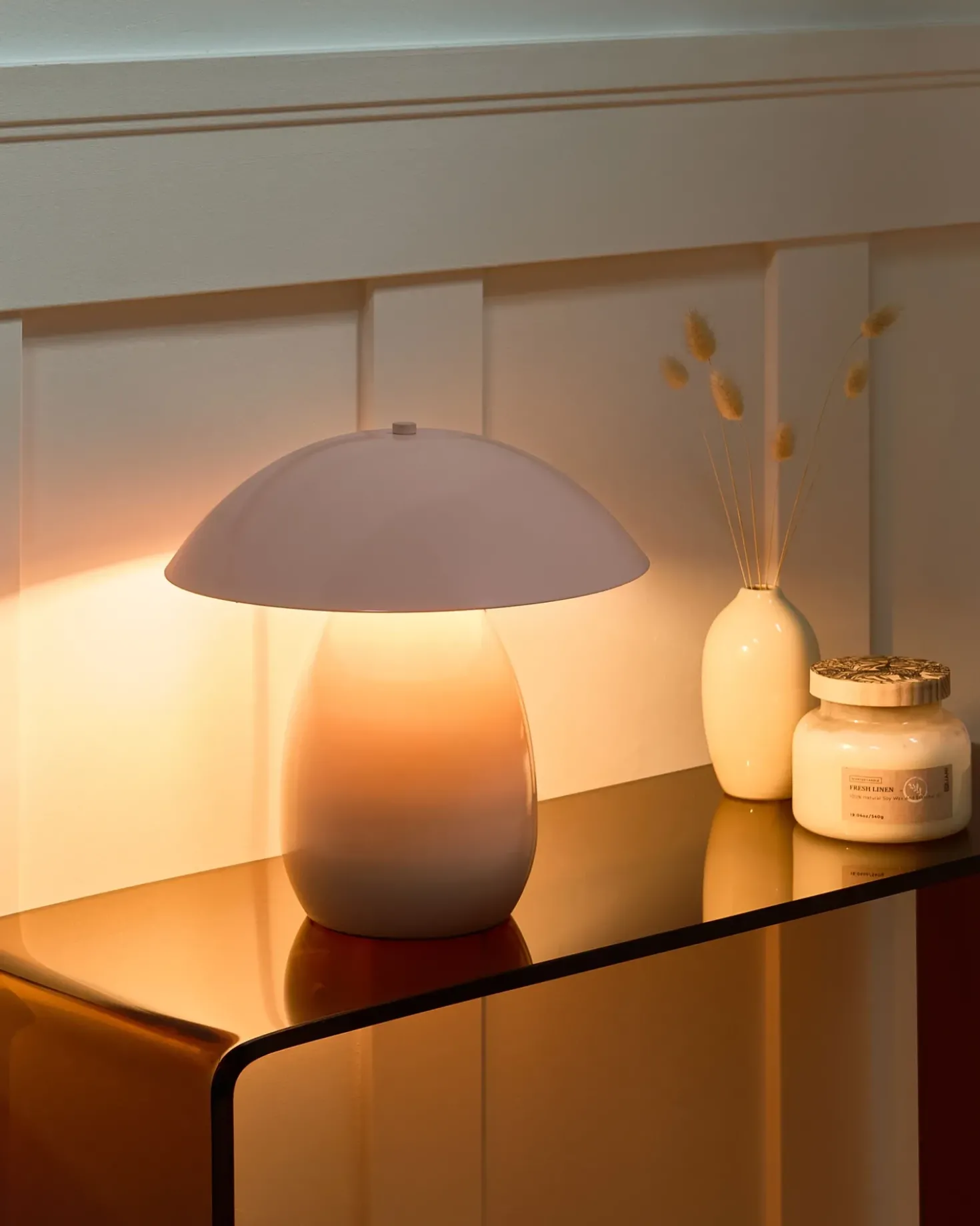 Lampada da tavolo SIGI Metallo Rosa pastello