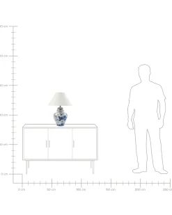 Lampada da tavolo SORRAIA Porcellana Bianco/Blu