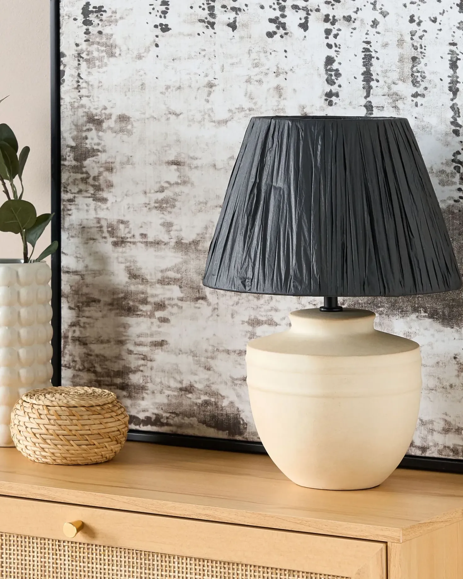 Lampada da tavolo TIGRE Ceramica Beige