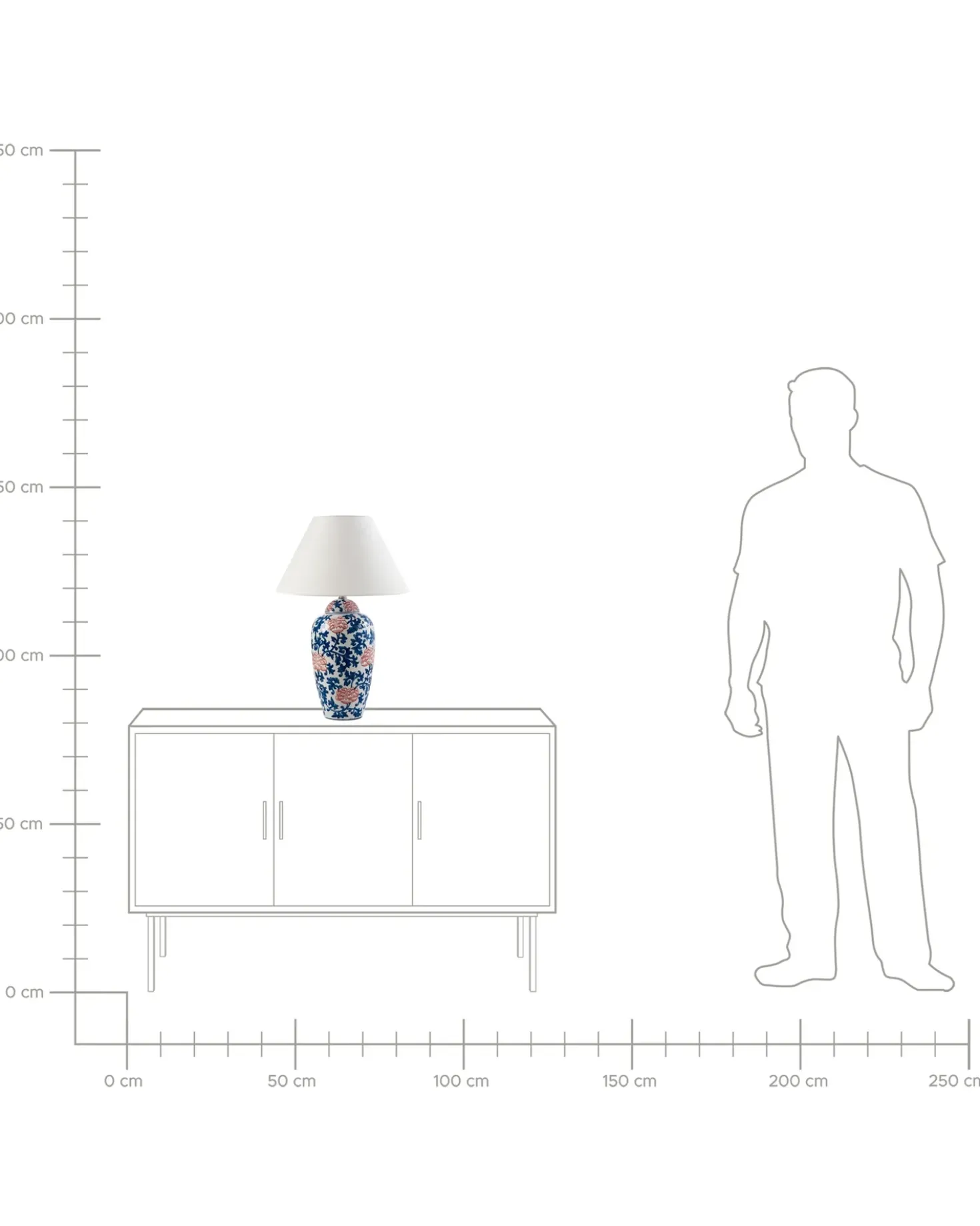 Lampada da tavolo VERUSA Porcellana Bianco/Blu