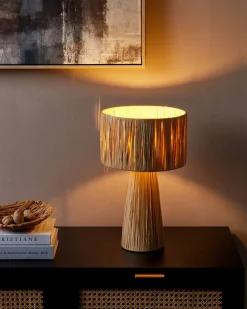 Lampada da tavolo WELMEL Vimini Naturale