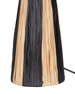 Lampada da tavolo WELMEL Vimini Marrone/Nero