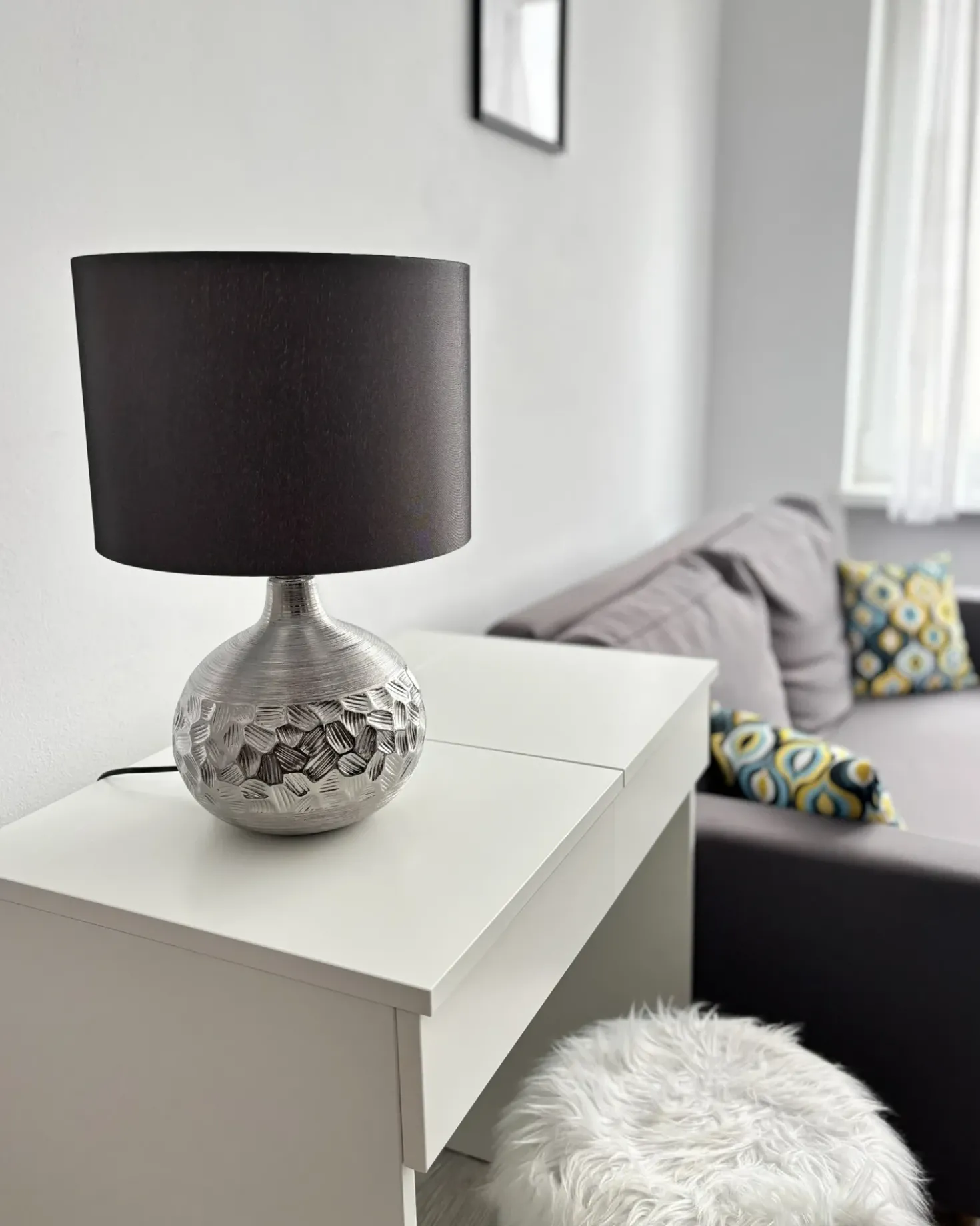 Lampada da tavolo YAKIMA Porcellana Grigio