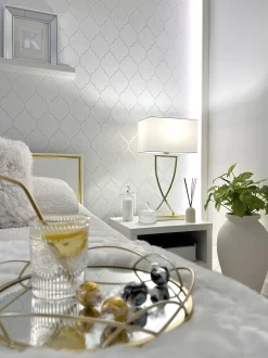 Lampada da tavolo YASUNI Metallo Bianco/Oro